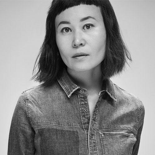 Portrait de Ying Gao en noir et blanc